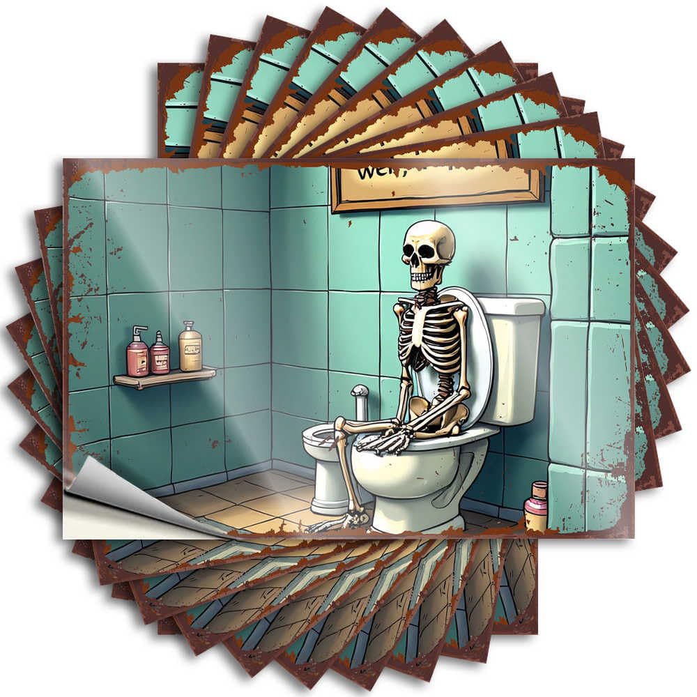 Fzfn Colour Sticker Helmet Bookish Happy Halloween Spooky Halloween Skulls For Best - Western Easy Peel Removable(6X9cm)