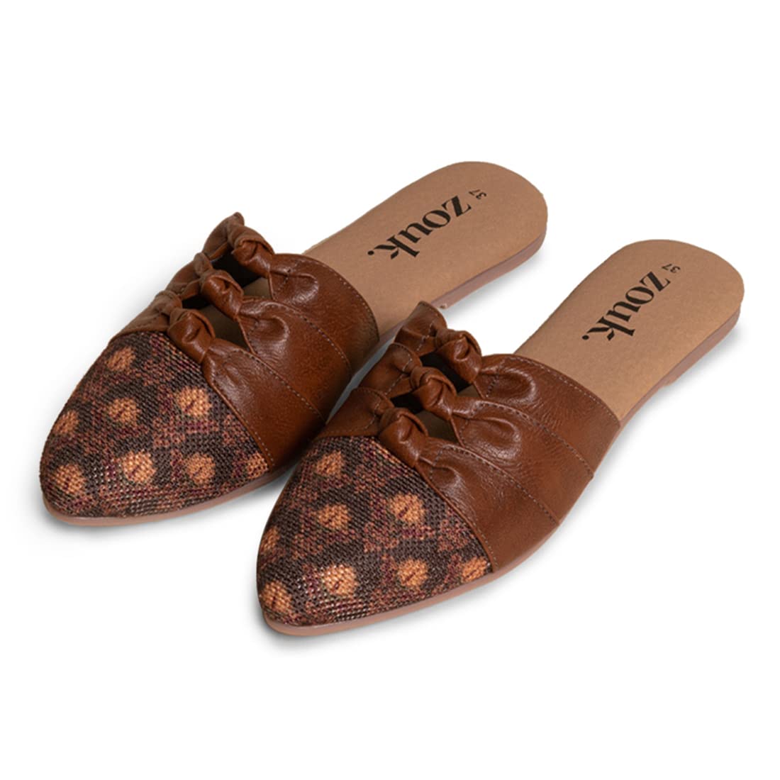 ZOUK Womens Handcrafted Vegan Leather Brown Mysore Garden Knotted Mule(ZFKM-MG-38) (B0BC3ZKM66) Amazon Price History, Amazon Price Tracker