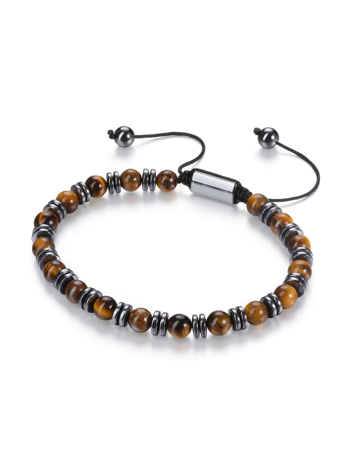 PiercingJak Tigerauge Hämatit Armband Herren Damen Perlenarm