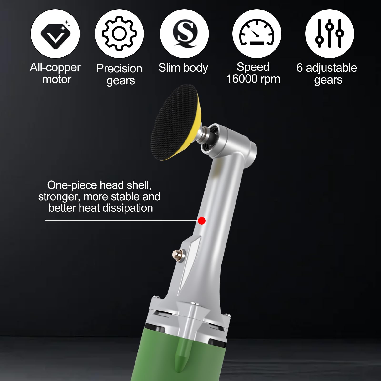 Outil De Restauration Des Joints De Carrelage 450W,Meuleuse Droite (vert) | Outil Rotatif Électrique Professionnelle avec 6 Vitesse Réglables, 16 000 tr/min, Pince 3mm, pour Meulage et Tronçonnage