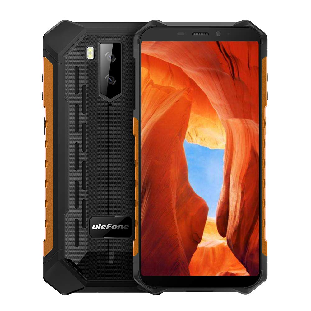 Ulefone Armor X5 Rugged Phones Unlocked, IP68 Waterproof Rugged Smartphones Unlocked Android 9.0 32GB+3GB, 5.5''FHD,13MP+5MP Camera, Shockproof, 5000Mah Battery 4G Dual SIM, Face ID Compass GPS Orange