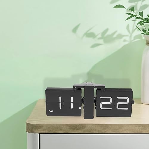 Miniatura 7 de Reloj de escritorio abatible, pantalla digital retro con pilas, reloj abatible de pared y mesa, reloj de metal grande para decoración del hogar y