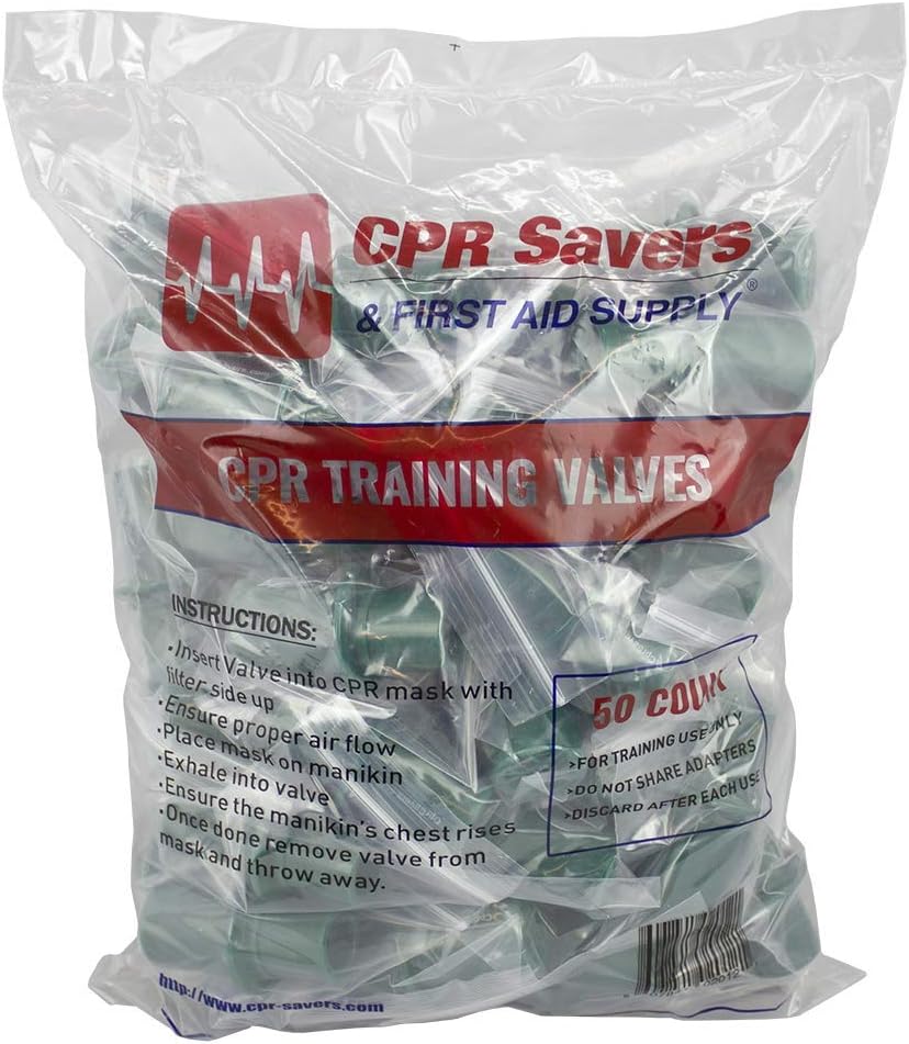 CPR Savers and First Aid Supply One-Way Disposable Training Valves for Micromask CPR Training Pack of 50 (1)