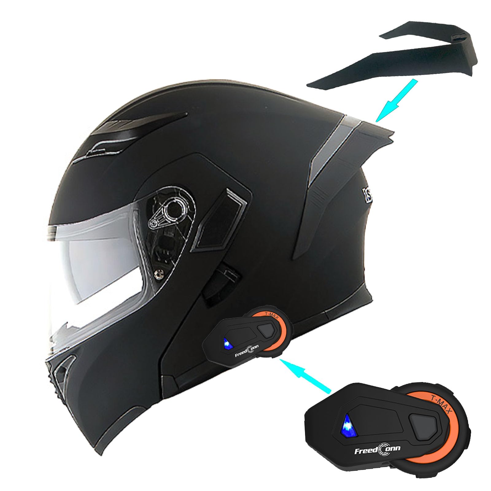 1Storm Motorcycle Modular Full Face Helmet Flip up Dual Visor Sun Shield: HB89
