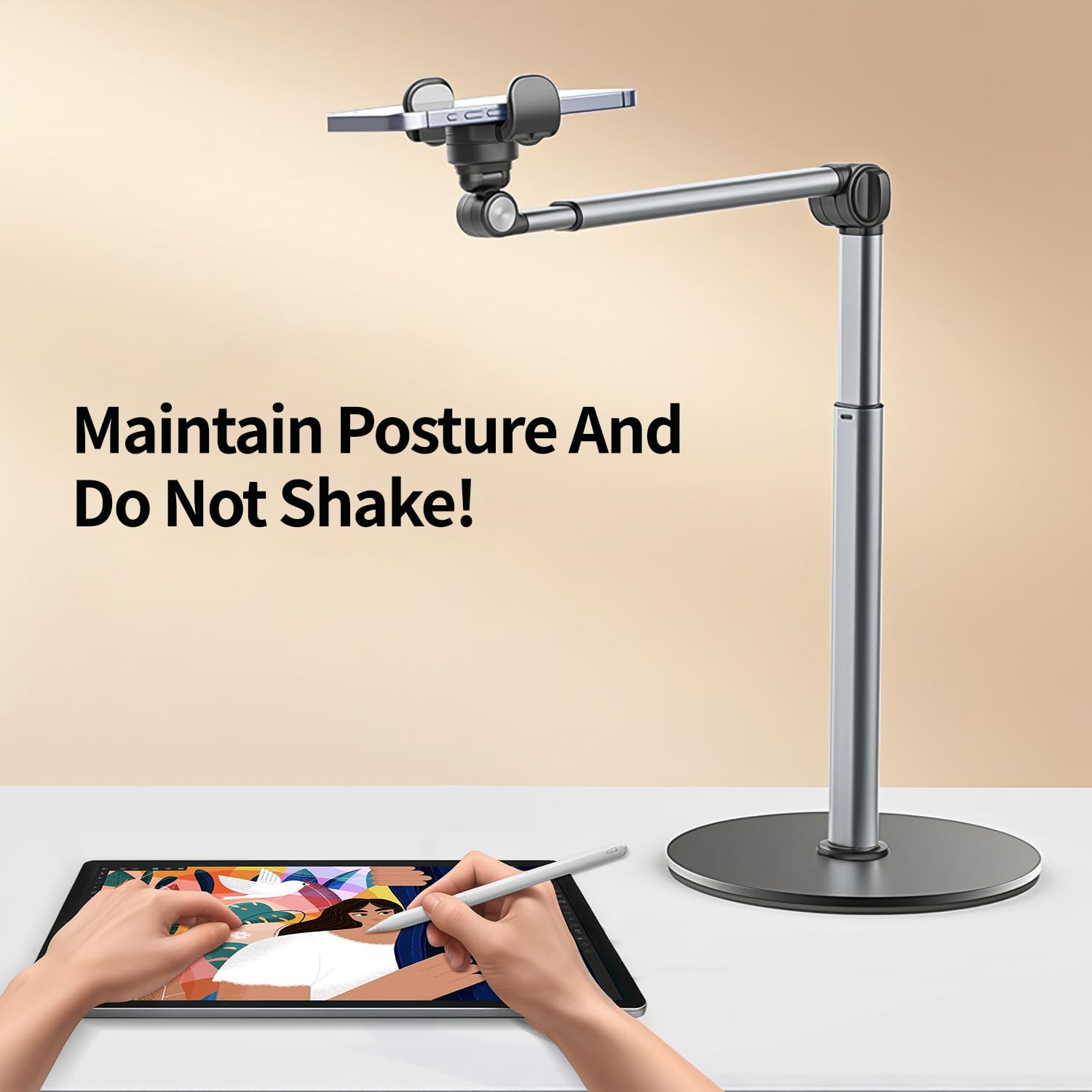 Filmer du Dessus Smartphone Trepied Bureau, 30 CM Long, Trepied iphone Réglable et Pliable, Adapté à la Diffusion, Enregistrement de Cuisine