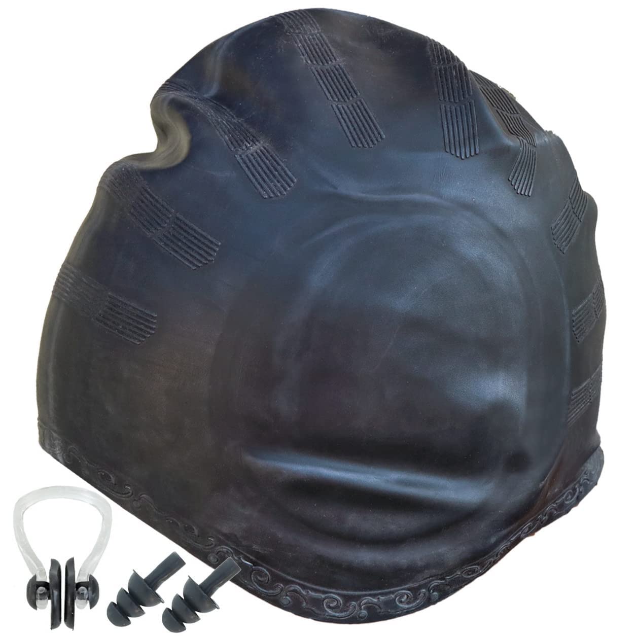 Spanker Unisex Swim Cap with 3D Ear Protection, Durable Flexible Silicone Swimming Hat for Short/Long Hair with Ear Plugs&Nose Clip, Black SSTP (B09HTP2WWW) Amazon Price History, Amazon Price Tracker