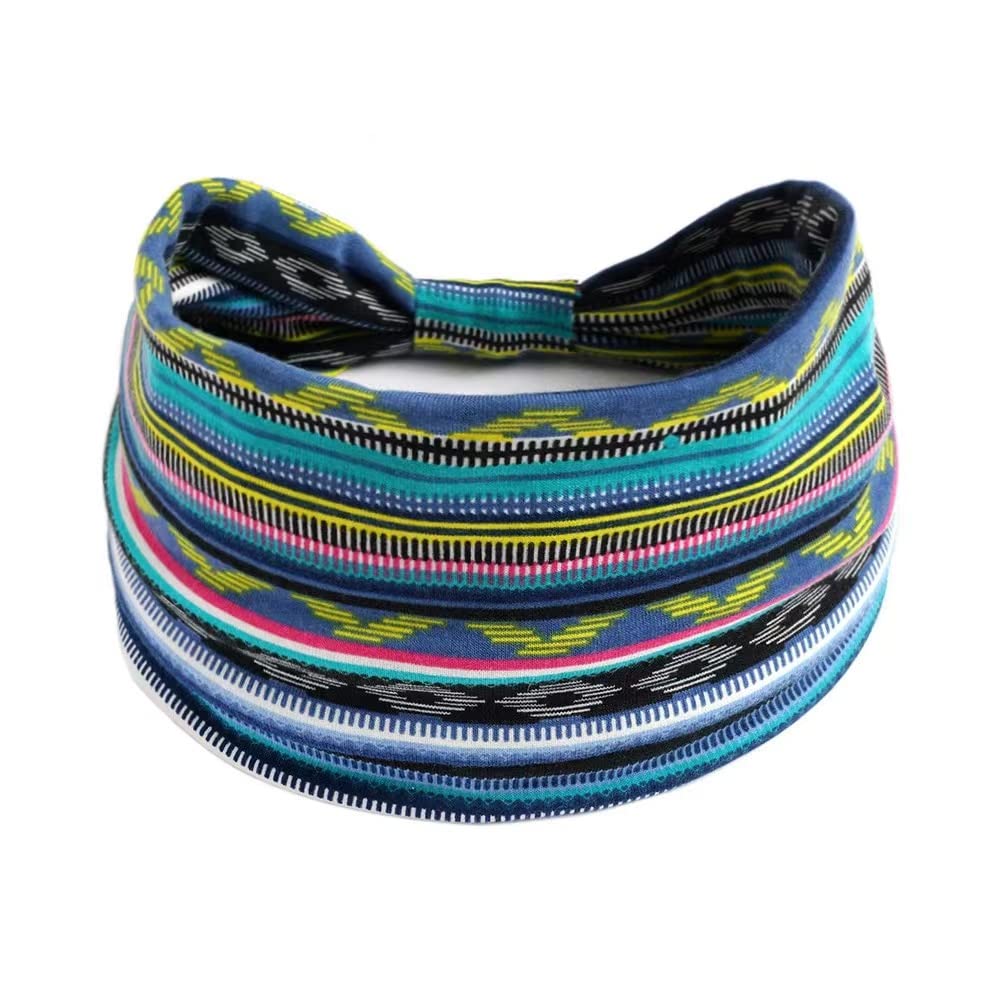 3 x szeroka opaska na czoło elastyczna opaska na włosy w stylu boho vintage opaska przeciwpotowa opaska na czoło do jogi dla kobiet i dziewcząt