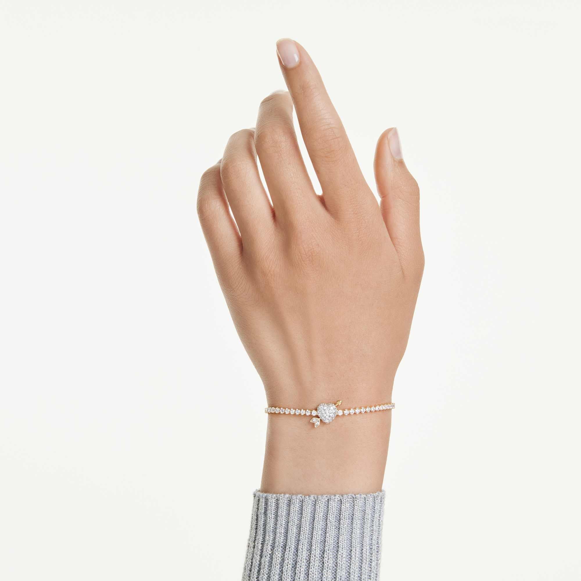 Swarovski Idyllia Kolekcja Bransoletka, Mieszane szlify, Serce ze strzałą, Biały