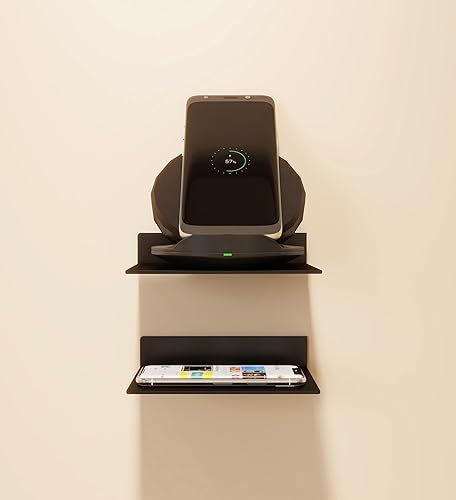 Miniatura 2 de Estantes flotantes para pared, estantes flotantes de aleación de aluminio de 0.118 in de grosor, adecuados para dormitorio, sala de estar, baño,