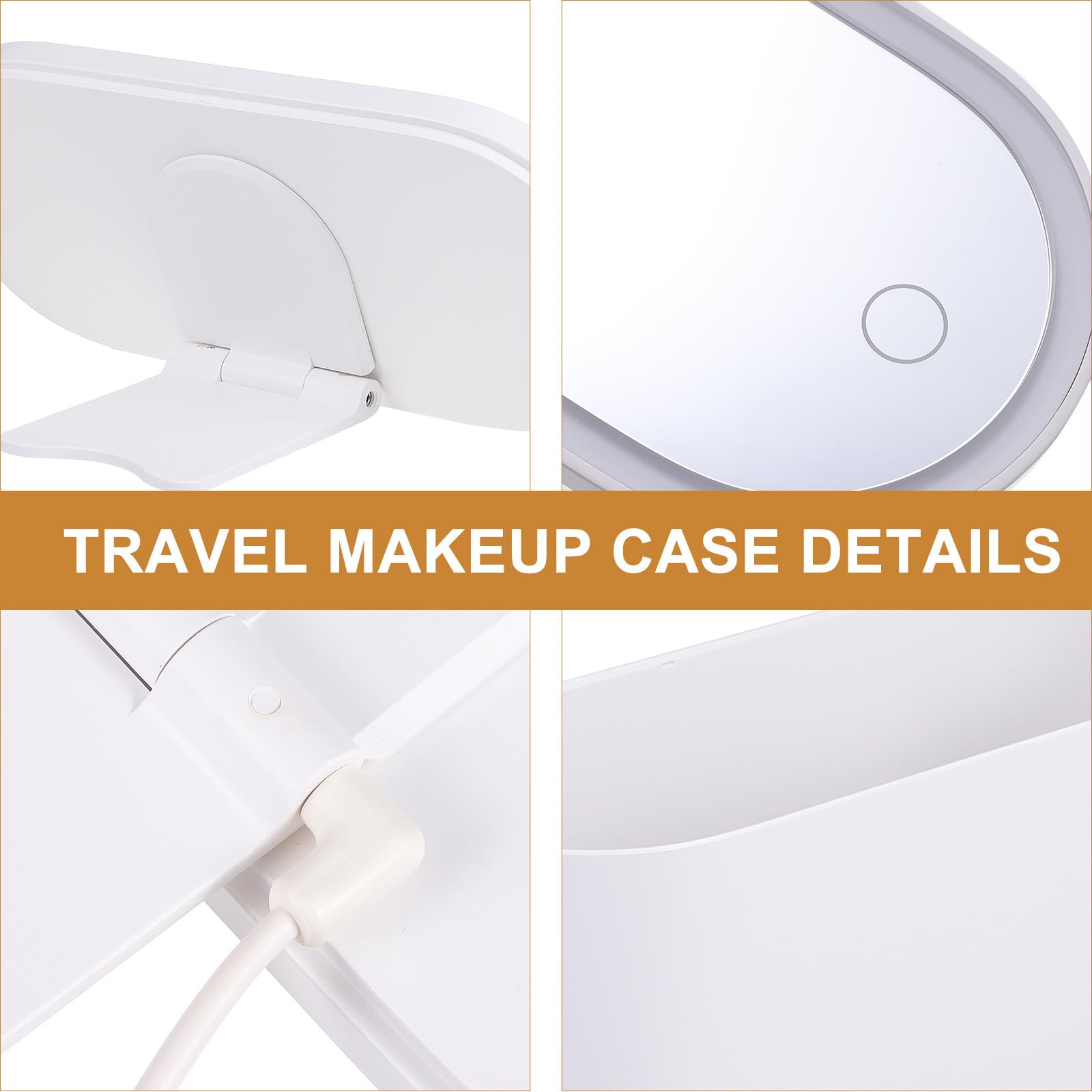 Yardwe Reise Make Up Organizer mit LED Beleuchtung Tragbarer Schminkkoffer mit Großem Stauraum Kosmetik Organizer Etui für Unterwegs Geeignet für Reisen und Outdoor