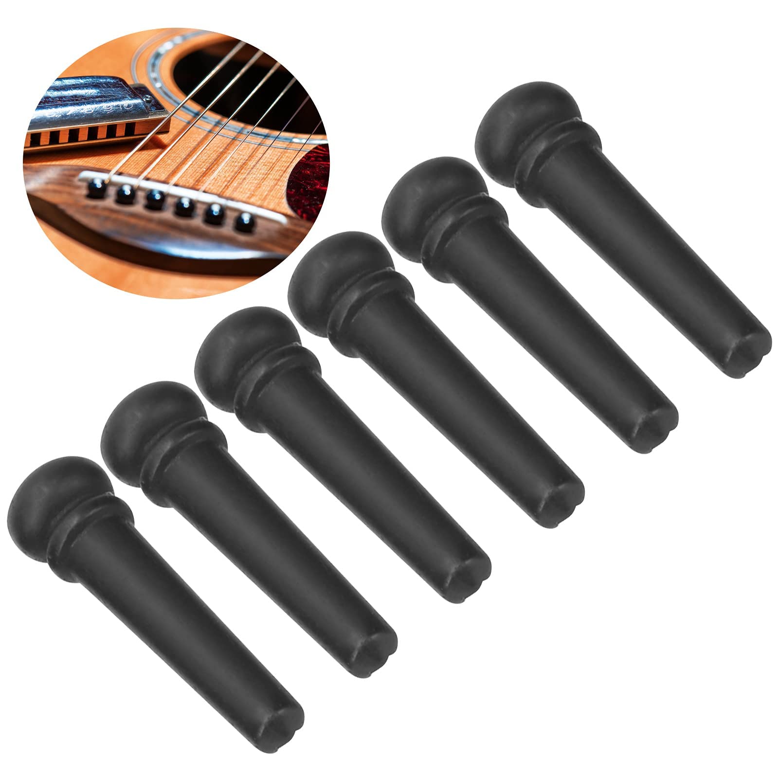 Perni Del Ponte In Osso Per Chitarra Acustica - Bianco, 6 Pezzi (8mm/3.4mm) - Foto 11