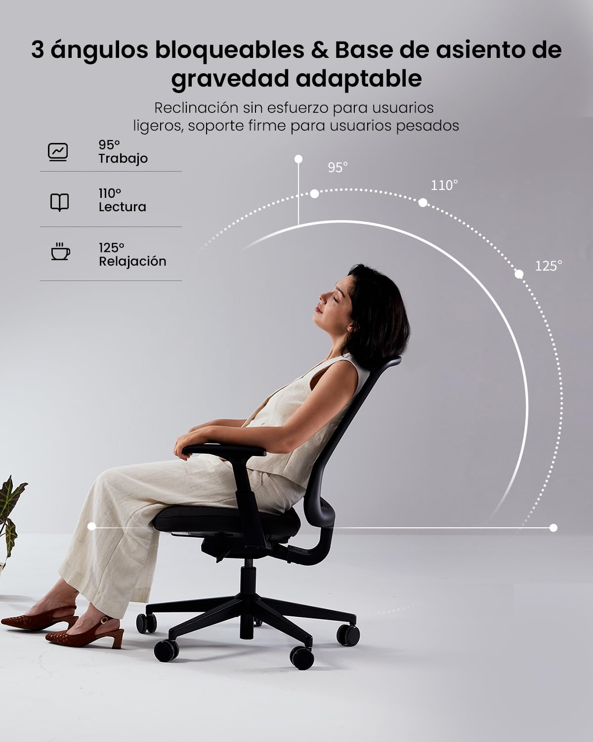 ProtoArc Silla Ergonomica Escritorio Espalda Alta en Malla Nylon, Inclinación Peso-Adaptativa, Asiento Transpirable, Brazos Regulables, Bloqueo Inclinación (Flexer - Negro)