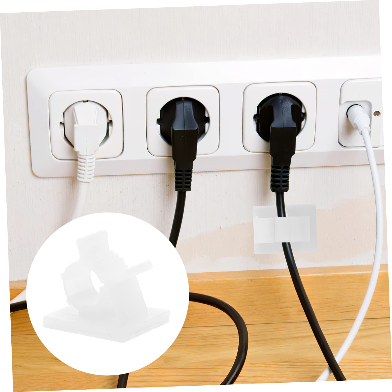 HOMSFOU 200stücke Kabelclips Selbstklebend Kabelhalterung Für Effektives Kabelmanagement Im Büro Und Zuhause Langlebig Und Installieren Sorgt Für Ordnung Und Verhindert Kabelsalat