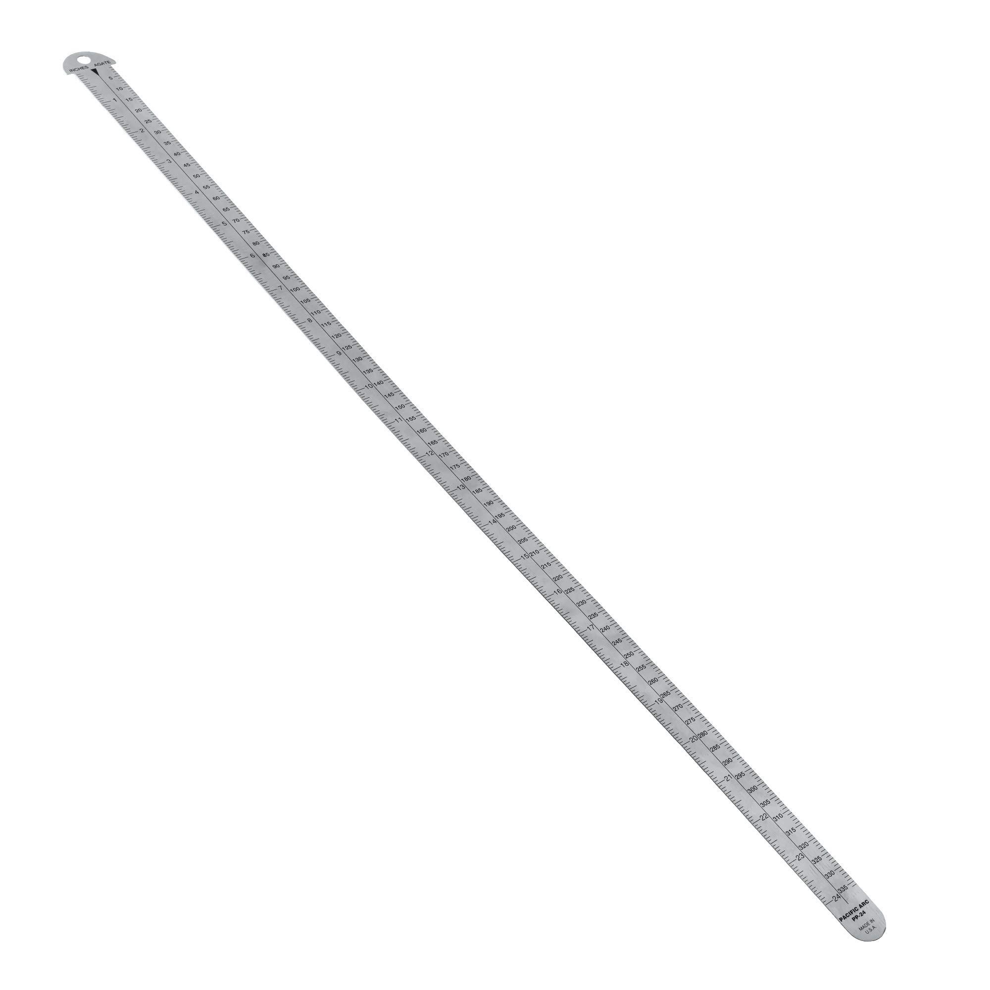 Pacific Arc 24 inch Pica Pole Metal Ruler, with Pica, Points, Inches, and Agate Measurements, Stainless Steel Ruler for Drafting