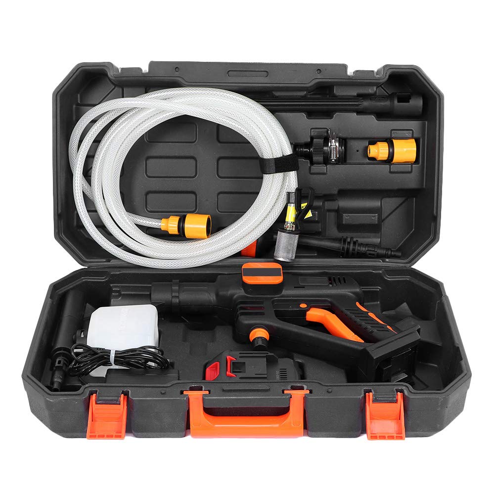 Idropulitrice Auto Portatile, Lavatrice a Pressione 20 V con Batteria LiPo e Pistola ad Acqua, Pulitore Cordless per Lavaggio Veicolo, Casa, Cortile e Superfici Esterne