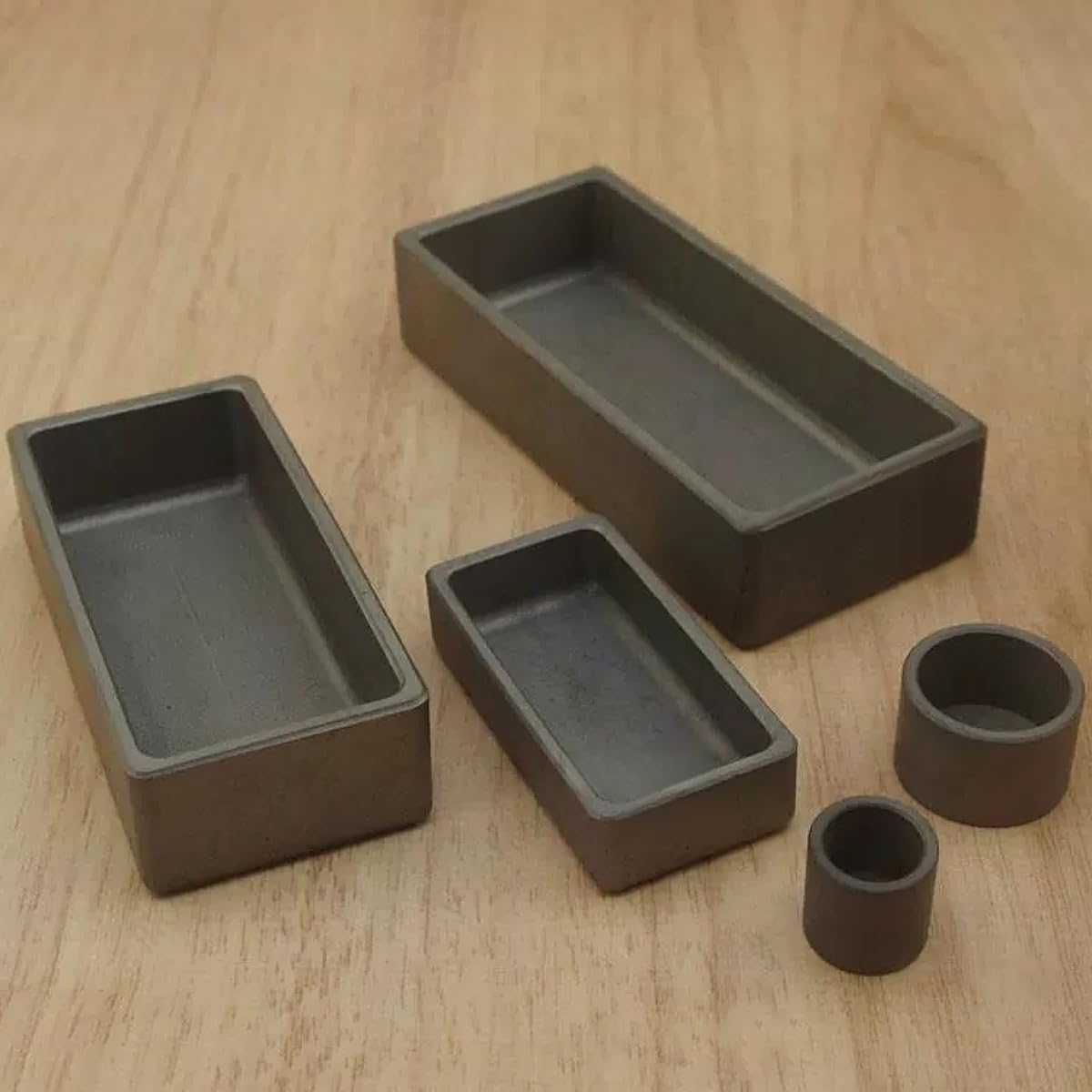 Crisol de carburo de silicio resistente a altas temperaturas - Crisol de SiC sinterizado sin presión for investigación científica, 1 unidad(Rectangle 86x41x23mm/50ml)
