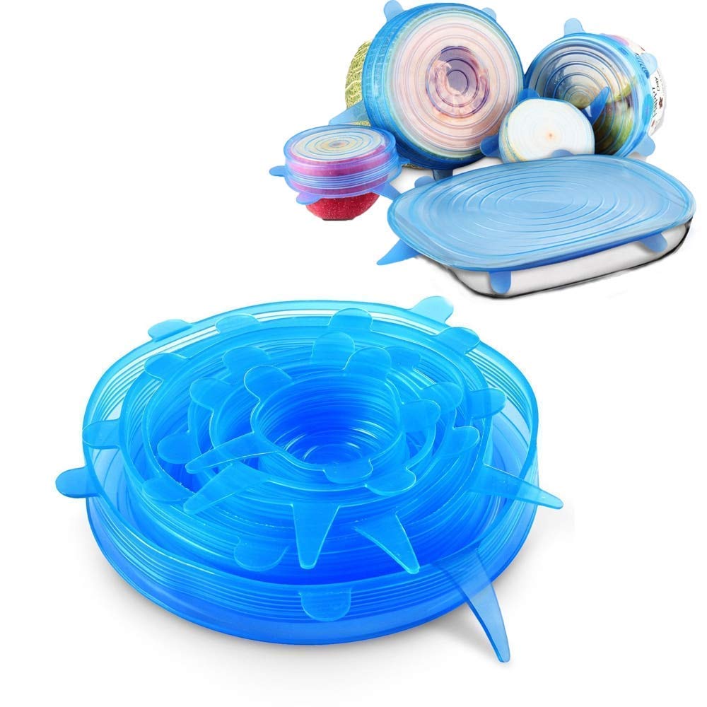 Gnanex Silicone Lids Reusable Durable Food Storage Bowl Covers Stretch Lids Fit for Different Sizes & Shapes of Container (Set of 6) 3