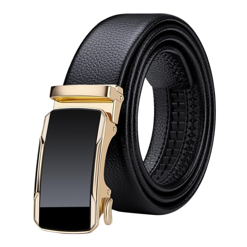 Mens Leather Automatic Buckle Layer Cowhide Belt Business Belt