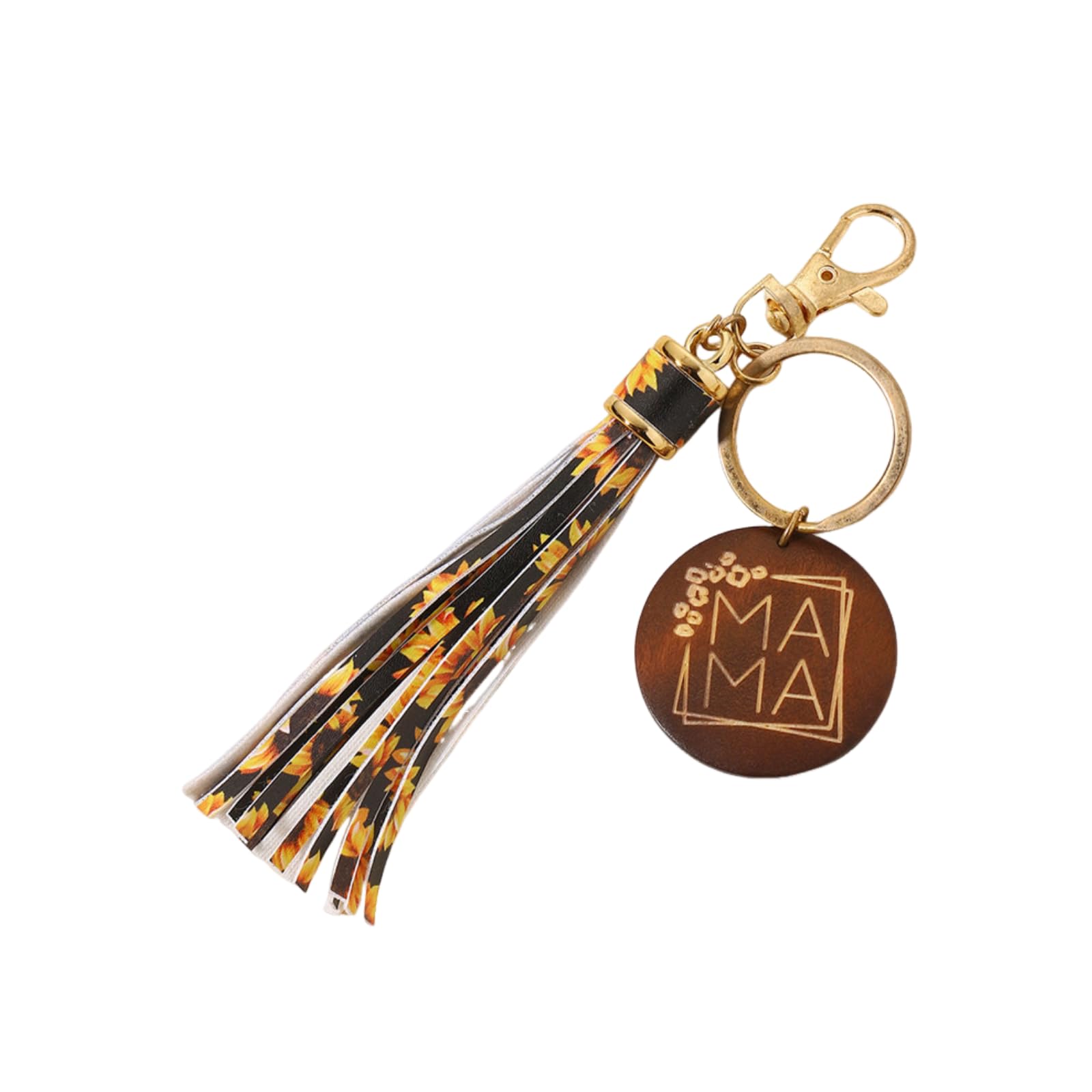 QRH MAMA Keychain Colorful Leather Tassel Keyring Bag Charms Unique Mothers Day Gift