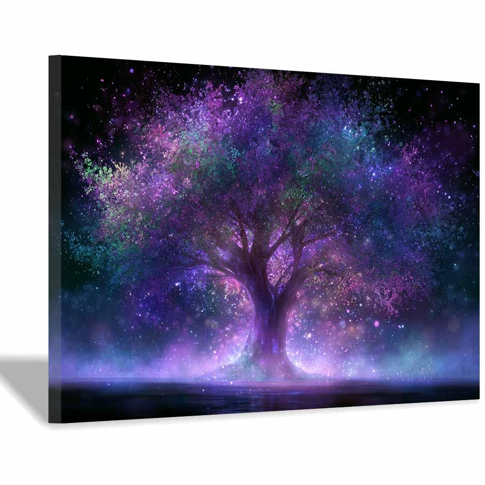 XENIOU Nature Wall Art Brights red maple tree canvas painting wall art, Living Room Bedroom Hallway Stairs Decoration.(Multicolor)-60x90cm Framed