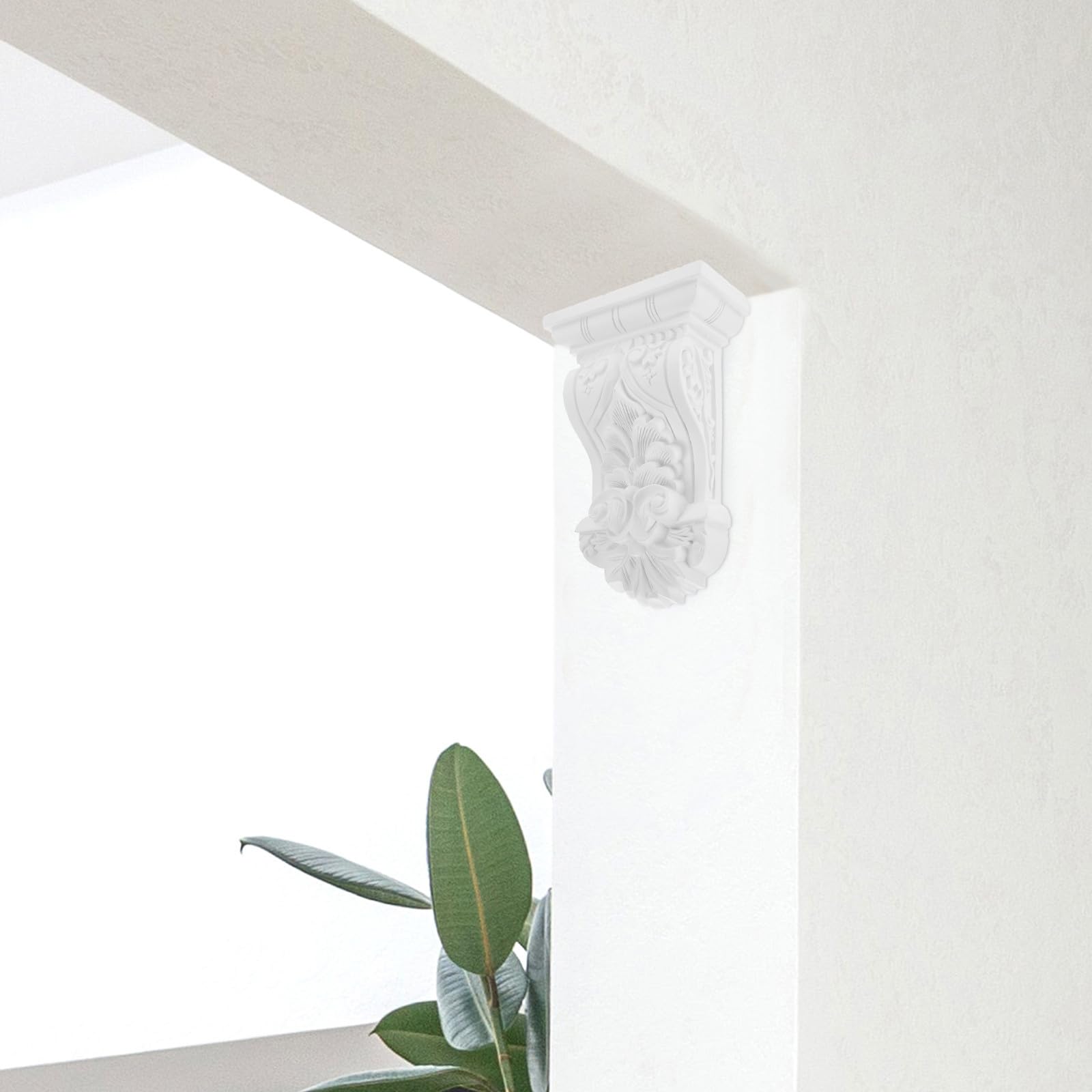 LABRIMP Ménsula Decorativa Europea de ABS Autoadhesiva Soporte para Columnas Romanas 1 Pieza Resistente