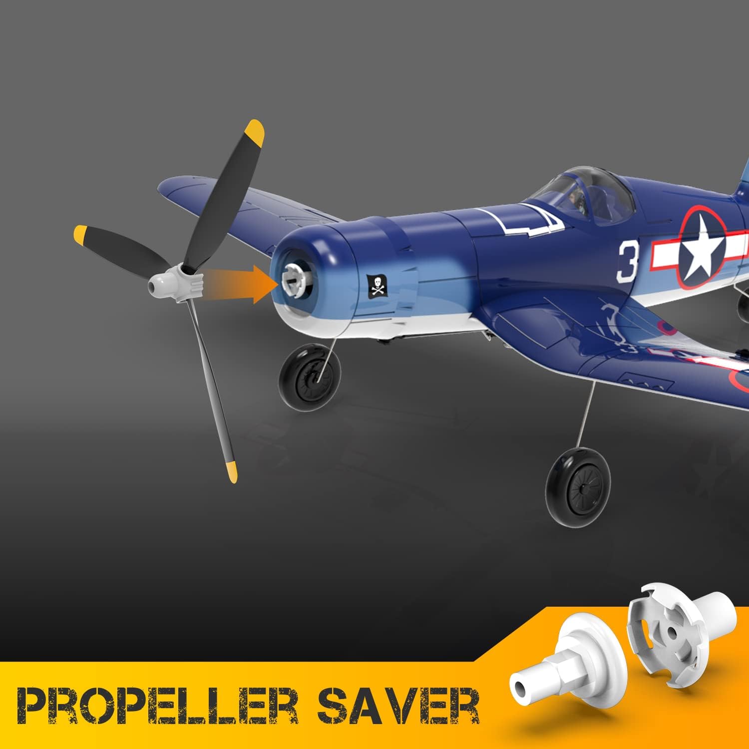 volantexrc RC Avion 4CH Avion télécommandé F4U Corsair 2,4 GHz pour débutants, Adultes avec Recharge USB (761-8 RTF)