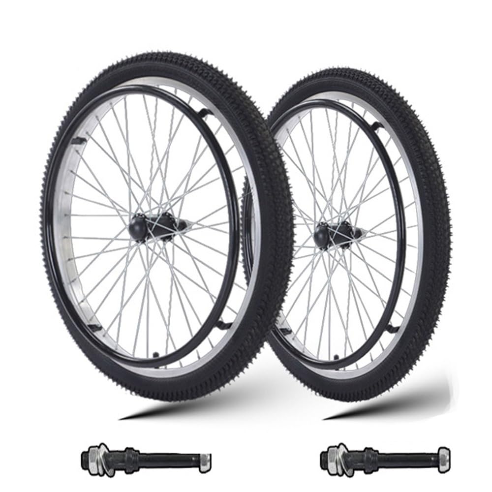 2pc Conjunto De Rueda Trasera Para Silla De Ruedas, Repuestos Para Neumáticos De 24" X 1.95" Neumáticos Para Silla De Ruedas Con Tornillos