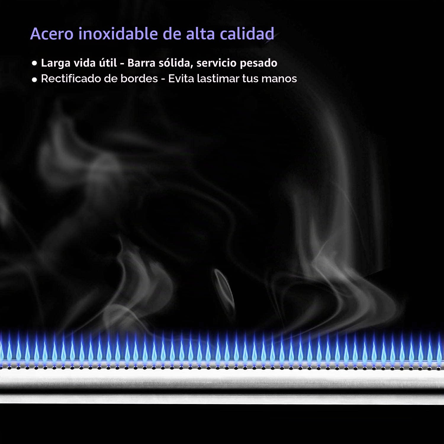 Denmay 42205 extendido de 35,5 a 48,3 cm Quemador de tubo universal ajustable de acero inoxidable no magnético parrilla de gas, para adaptarse a la mayoría de las parrillas de barbacoa de gas