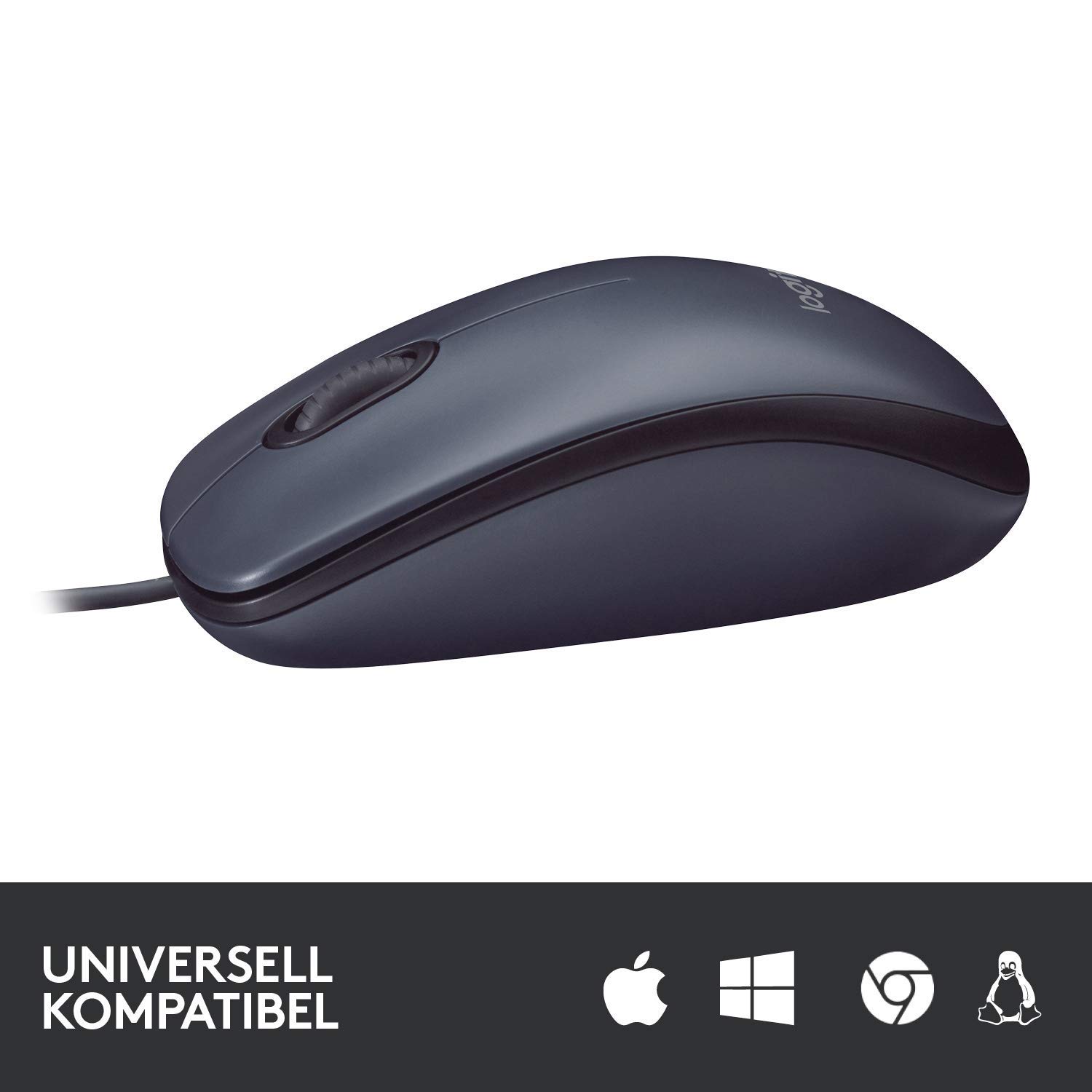 Logitech M100 USB PC mysz (kompatybilna z laptopami PC Windows, Mac, Linux) szara (10-pak)
