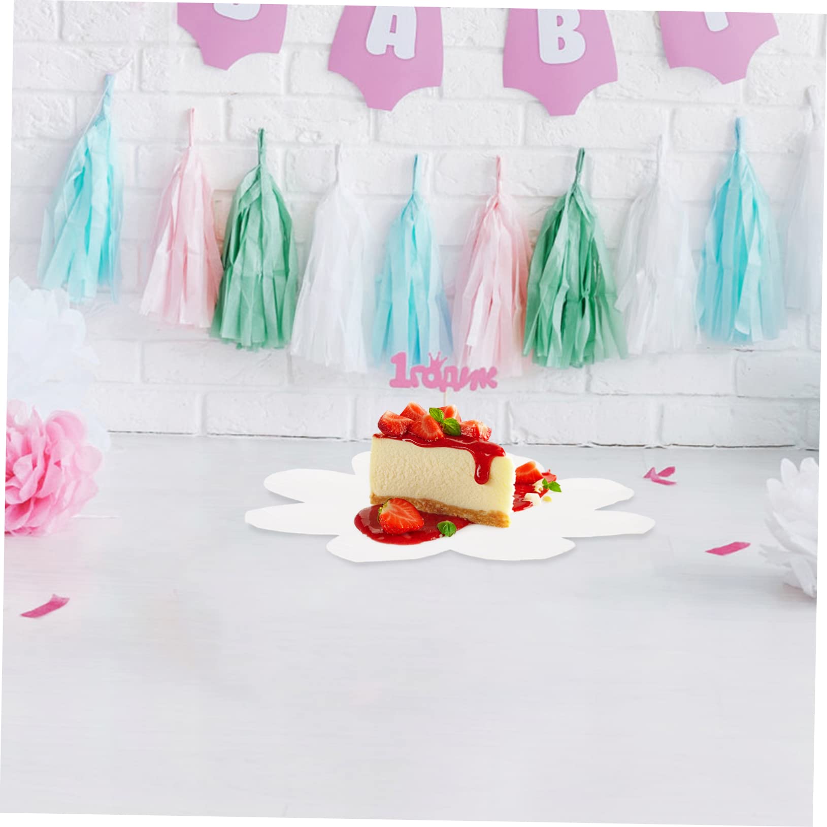 Mikinona Platos Desechables Forma De Flor De Vajilla Para Fiestas Bodas Y Celebraciones Resistentes Y Prácticos Para Cumpleaños 20 Piezas X 5