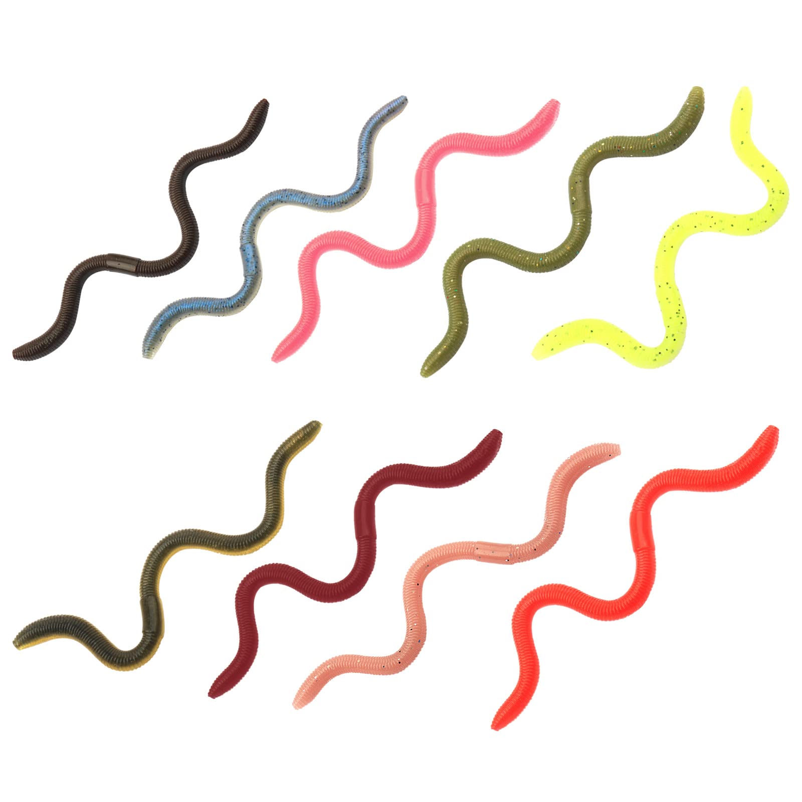 Lot De 10 Leurres De Pêche En Silicone Souple, 48mm, 1.2g, WobJeff, Queue En Spirale, Vers, Odeur De Poisson, Sel, Bar, Appât Él, Swimbait