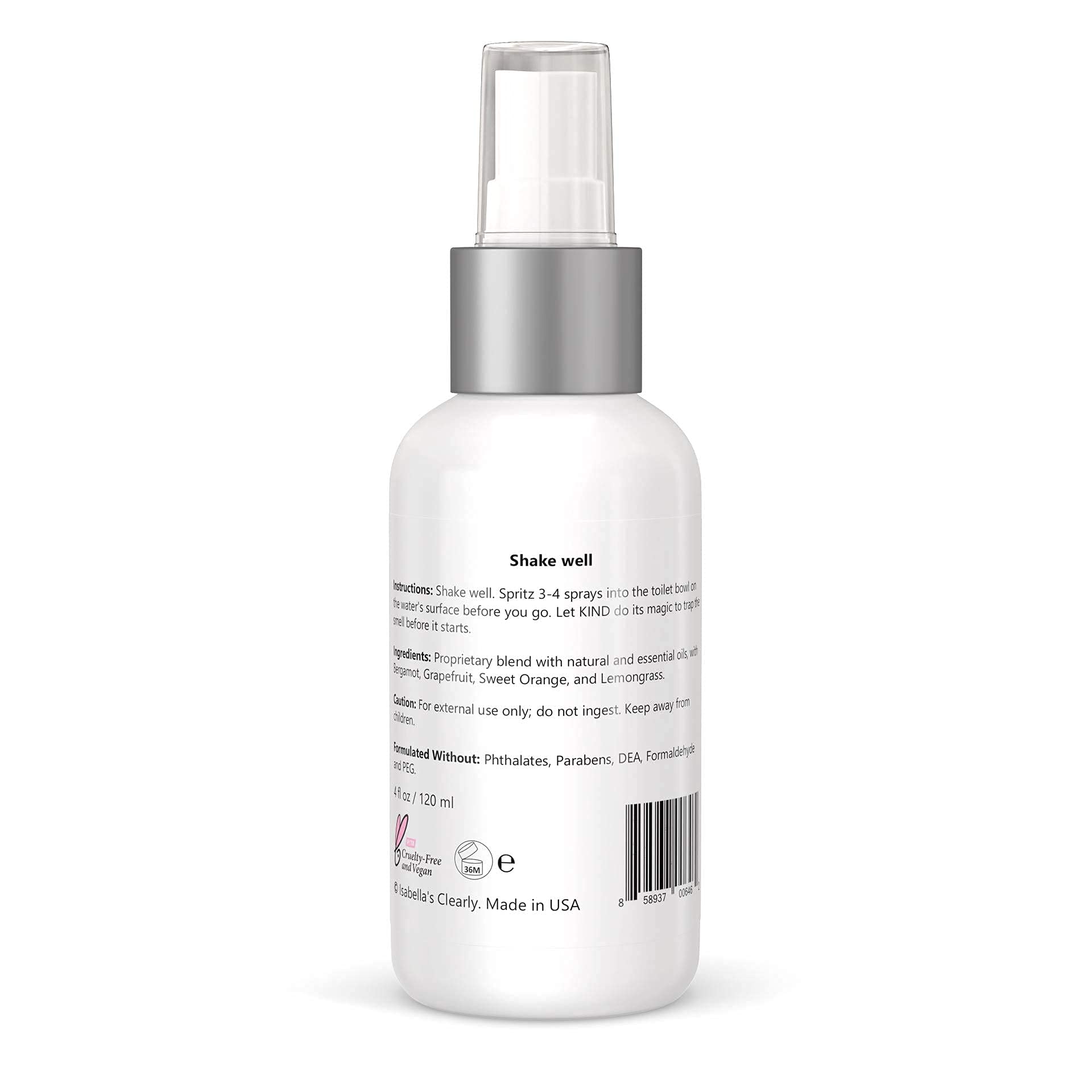 Clearly KIND Spray pour les Toilettes | L'éliminateur d'Odeurs "Before-You-Go" en Spray pour Toilettes | La magie des huiles essentielles | 120ml pour la salle de bain + 30ml pour le voyage