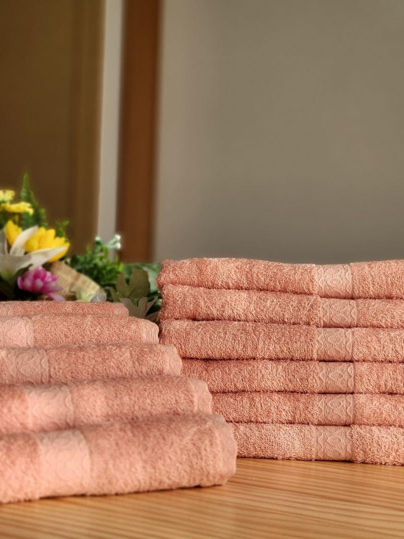 泉州タオル 高級綿糸サーモンピンクフェイスタオルセット100枚 タオル新品