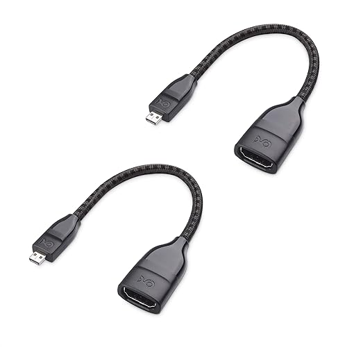 Cable Matters Paquete de 2 adaptadores micro HDMI a HDMI de 8 K4 K 120 Hz (adaptador micro HDMI) en negro, 5 pulgadas con soporte HDR para Raspberry
