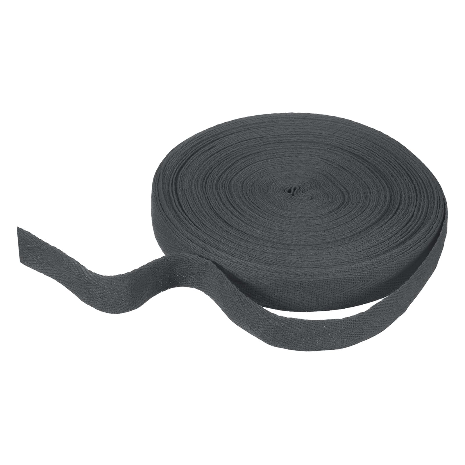sourcing map Cotton Twill Tape Ribbon 20mm x 21 Meters Herringbone Webbing Tape Roll Bias Binding Tape for DIY Crafts Sewing Gift Wrapping, Dark Grey