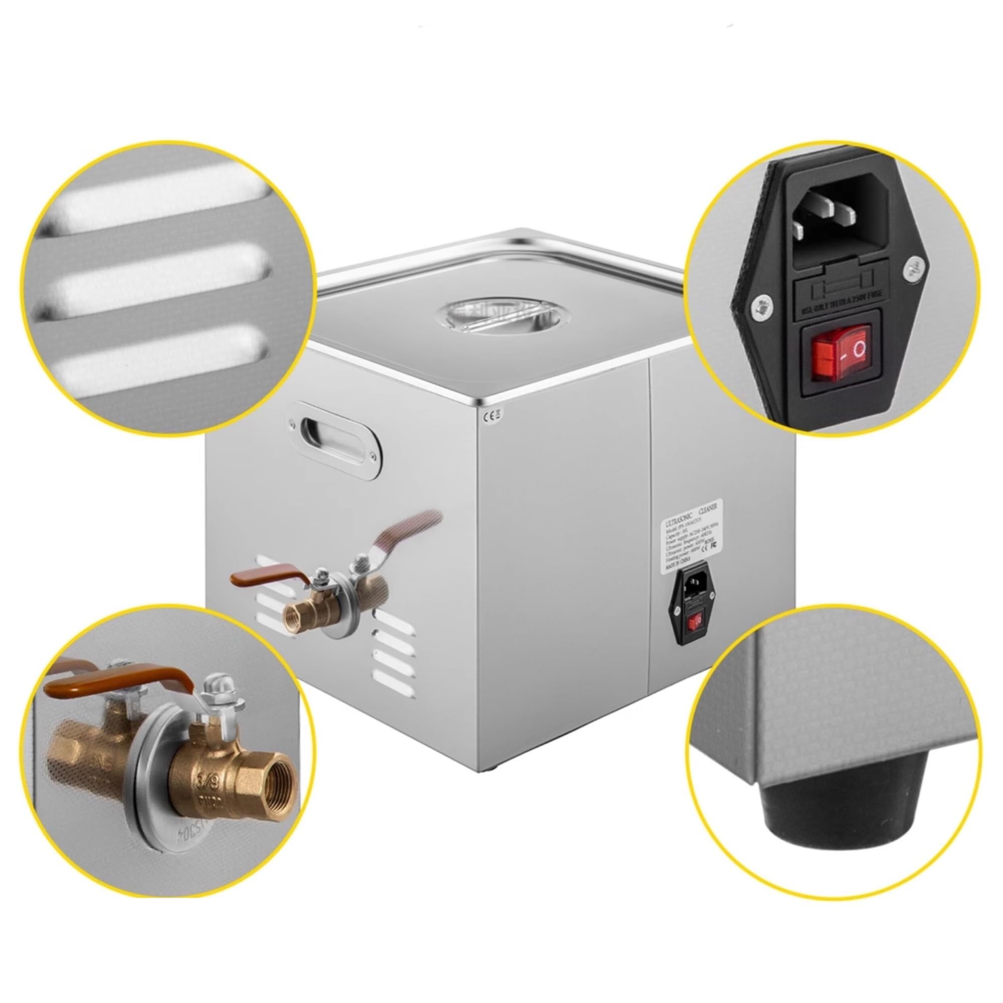 Limpiador ultrasónico, Máquina De Limpieza Por Ultrasonidos, Calentador Limpiador Perilla 3,2 L, Minilavado Portátil, Lavavajillas Pequeño, Piezas Gafas Joyería para limpiar joyas