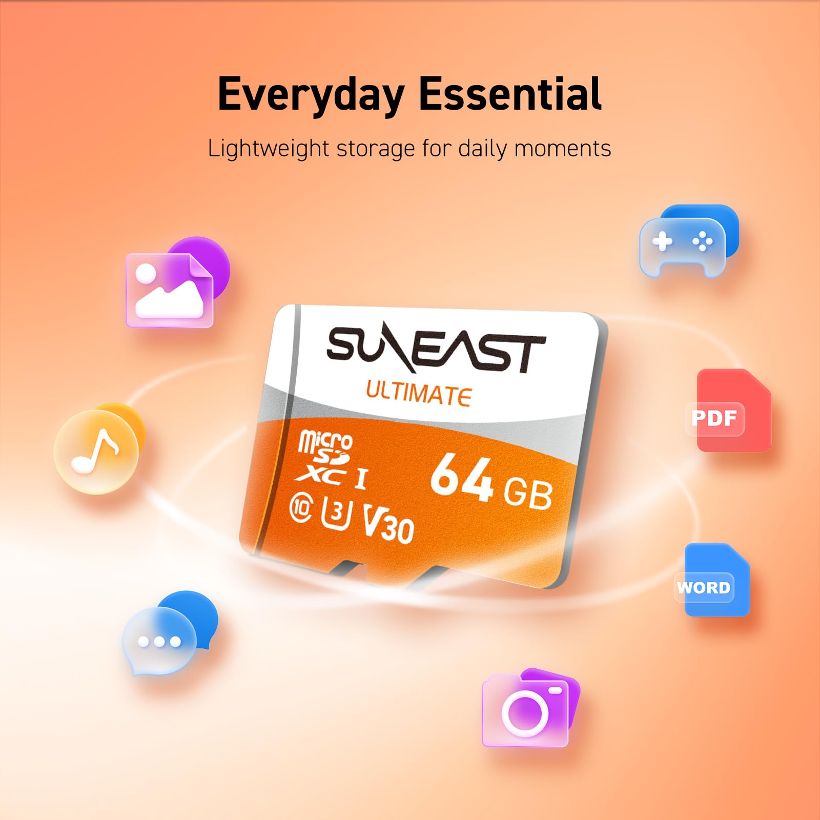 Amazon | SUNEAST microSD カード 64GB class10 UHS-1 U3 V30 最大読込