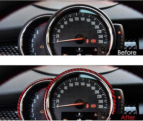 Miniatura 2 de 2 unids velocímetro rojo interior fibra de carbono cubierta Trim para mini Cooper F55 F56 Hatchback Countryman F60 Accesorios