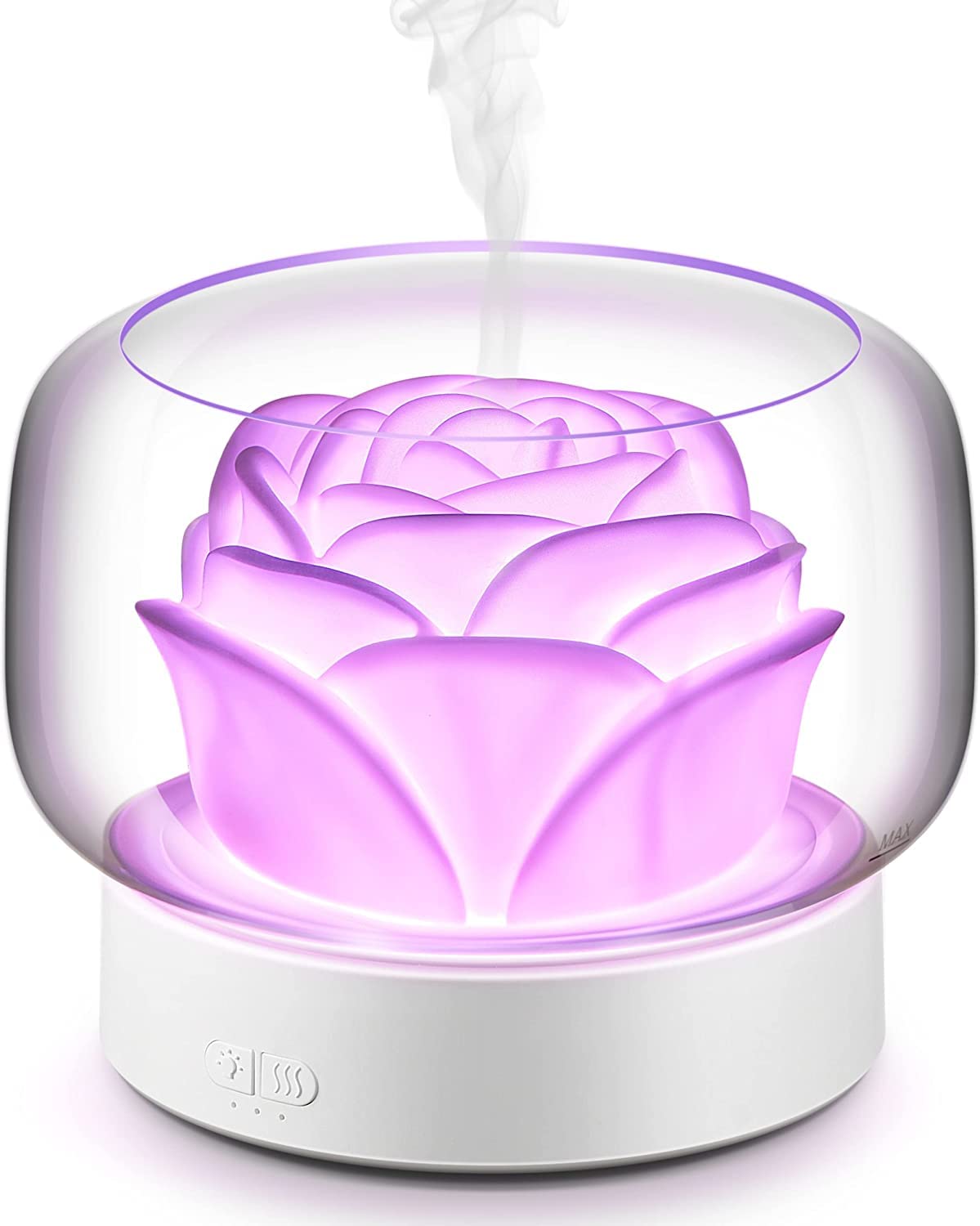 BestAlice Diffusori di oli essenziali, diffusori per oli essenziali, grande stanza, diffusore per aromaterapia da 400 ml con luce in 7 colori, spegnimento automatico senz'acqua, bianco-UK