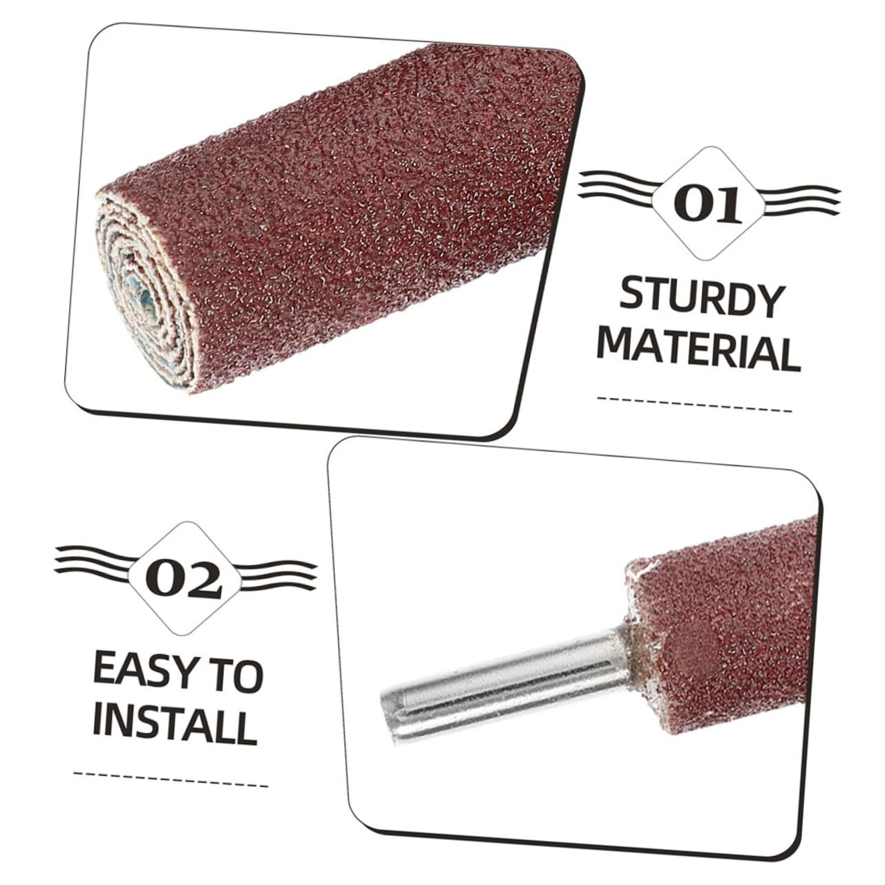 Zerodeko 1 Set Di Mole Abrasive A Lamelle: Tamburo Di Carta Vetrata A Grana 80/240 Con Gambo Da 6 Mm Per Rettifica Di Precisione E Finitura Superficiale - Testa Di Lucidatura Cilindrica