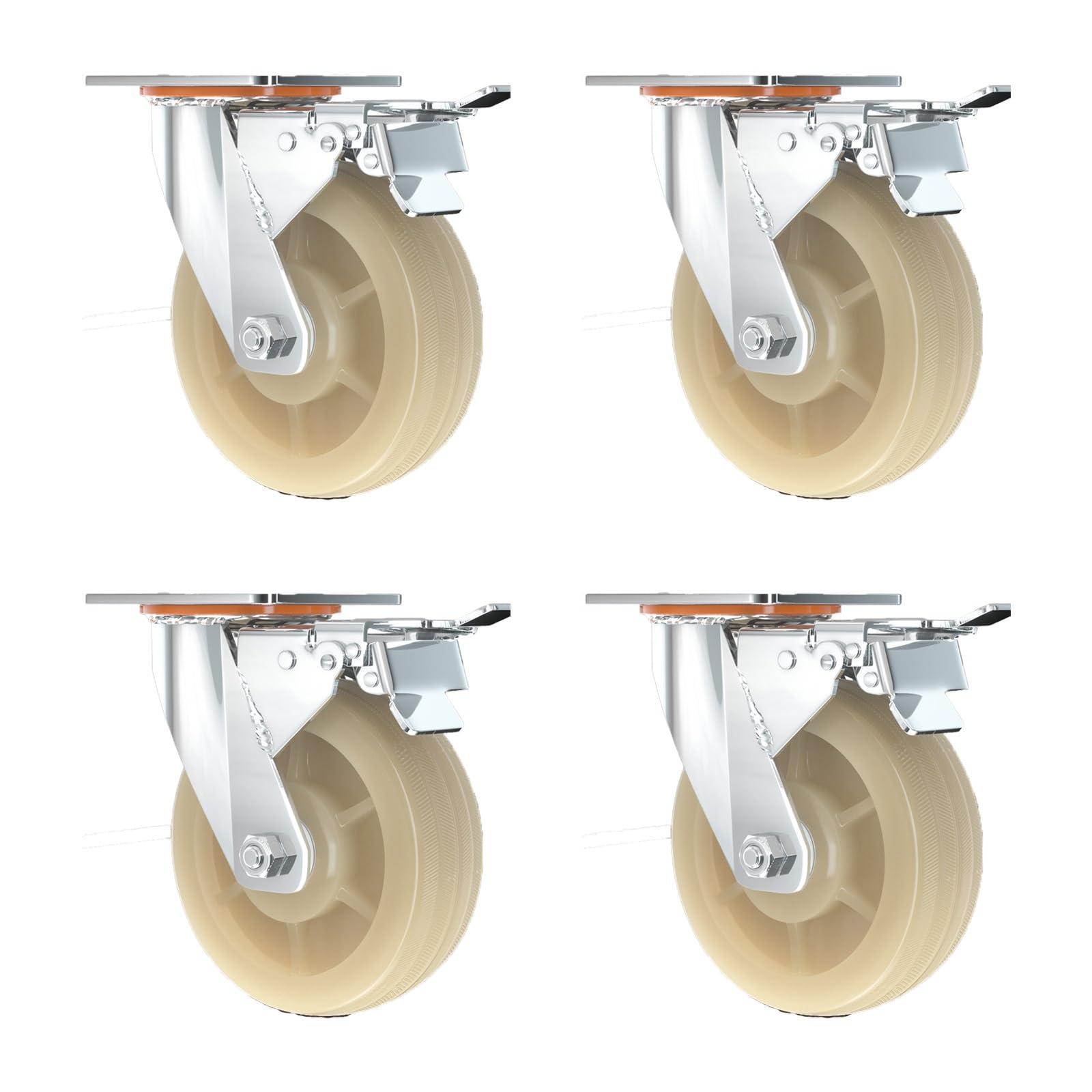 Roulettes pivotantes 4 pouces ensemble de 4 robustes qualité industrielle solide et durable