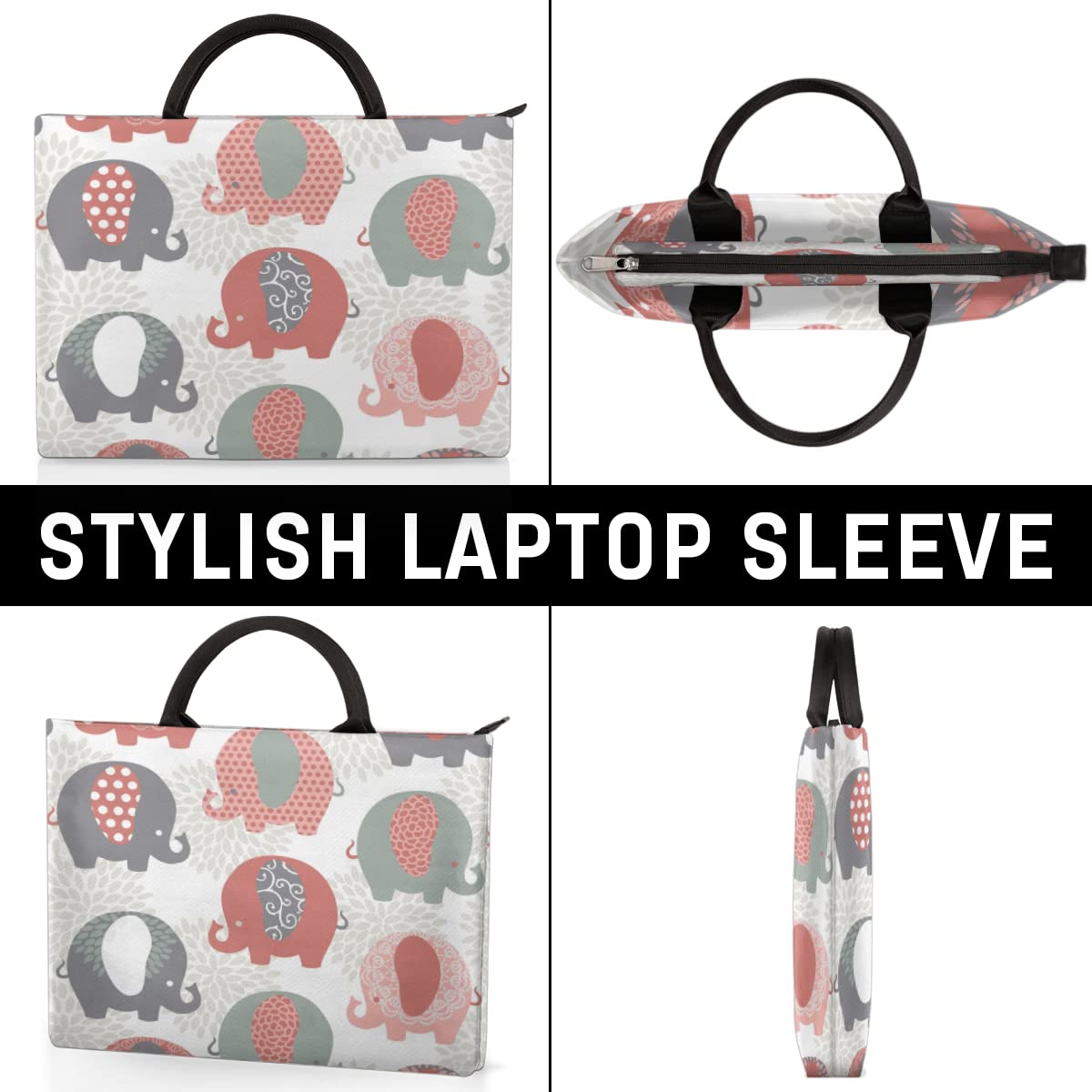 Uroczy słoń pokrowiec na laptopa 13-16 cali etniczny słoń ręka torba na laptopa teczka listonoszka torba dla kobiet mężczyzn dzieci chłopców dziewcząt
