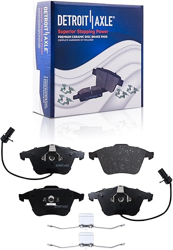 Miniatura 7 de Detroit Axle - Kit de freno para Audi A4 Quattro 05-09 Rotores de freno de disco perforados 2005 2006 2007 2008 2009 Pastillas de freno de cerámica