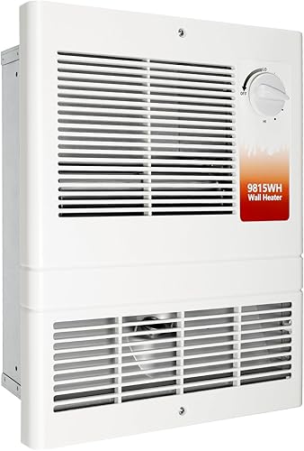 Miniatura 1 de 9815WH - Calentador eléctrico de pared de gran capacidad con termostato ajustable integrado y motor silencioso, protección contra