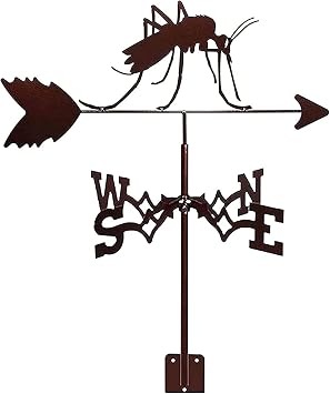 Garden Decor Farmhouse Metal Weather Vane Decorative Outdoor Indicator Ornament Creative Weathervane Mosquito, Weathercock Easy to Assemble