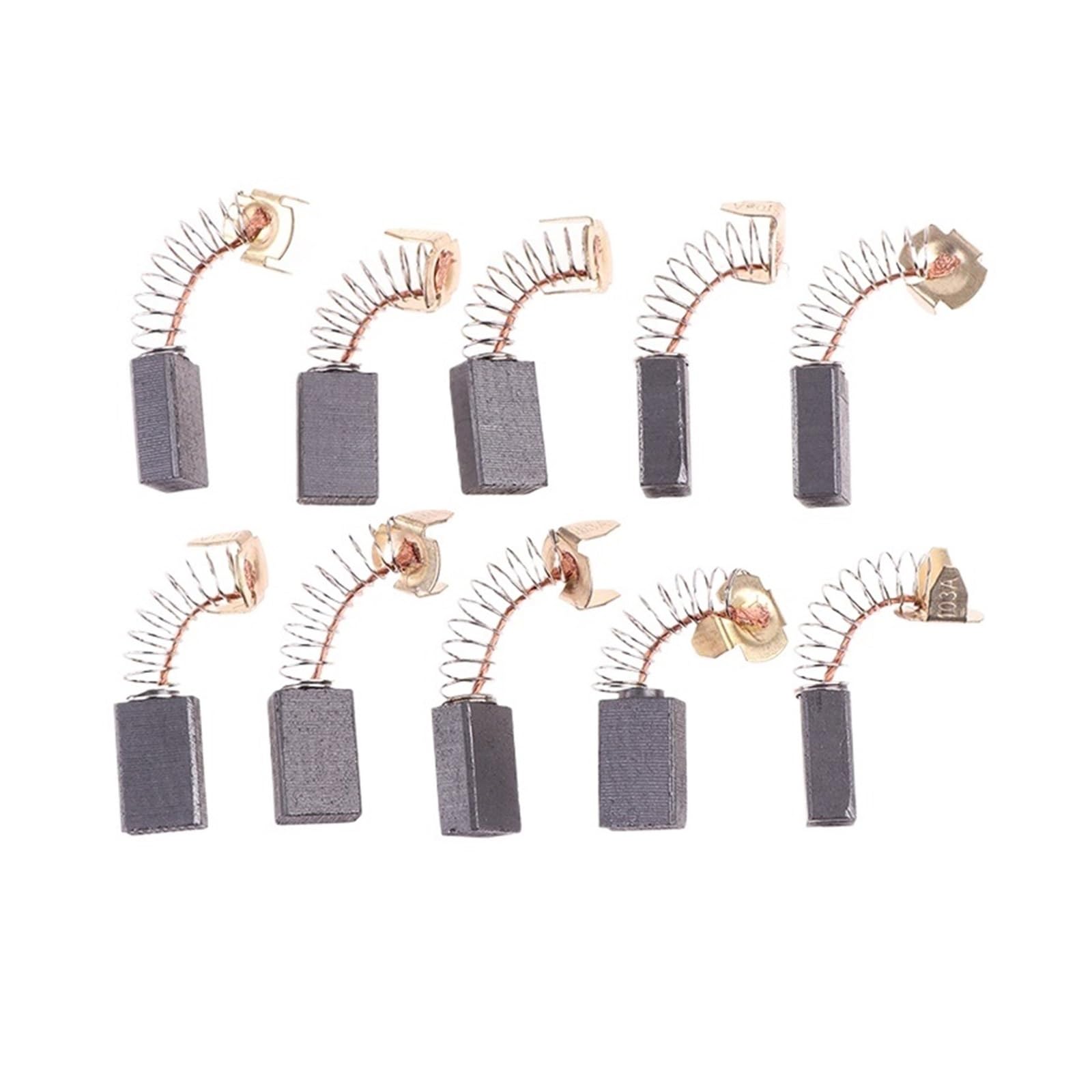 10 spazzole in carbonio per smerigliatrice angolare, 6 x 10 x 17 mm, per motori di utensili elettrici, ricambi per smerigliatrice elettrica