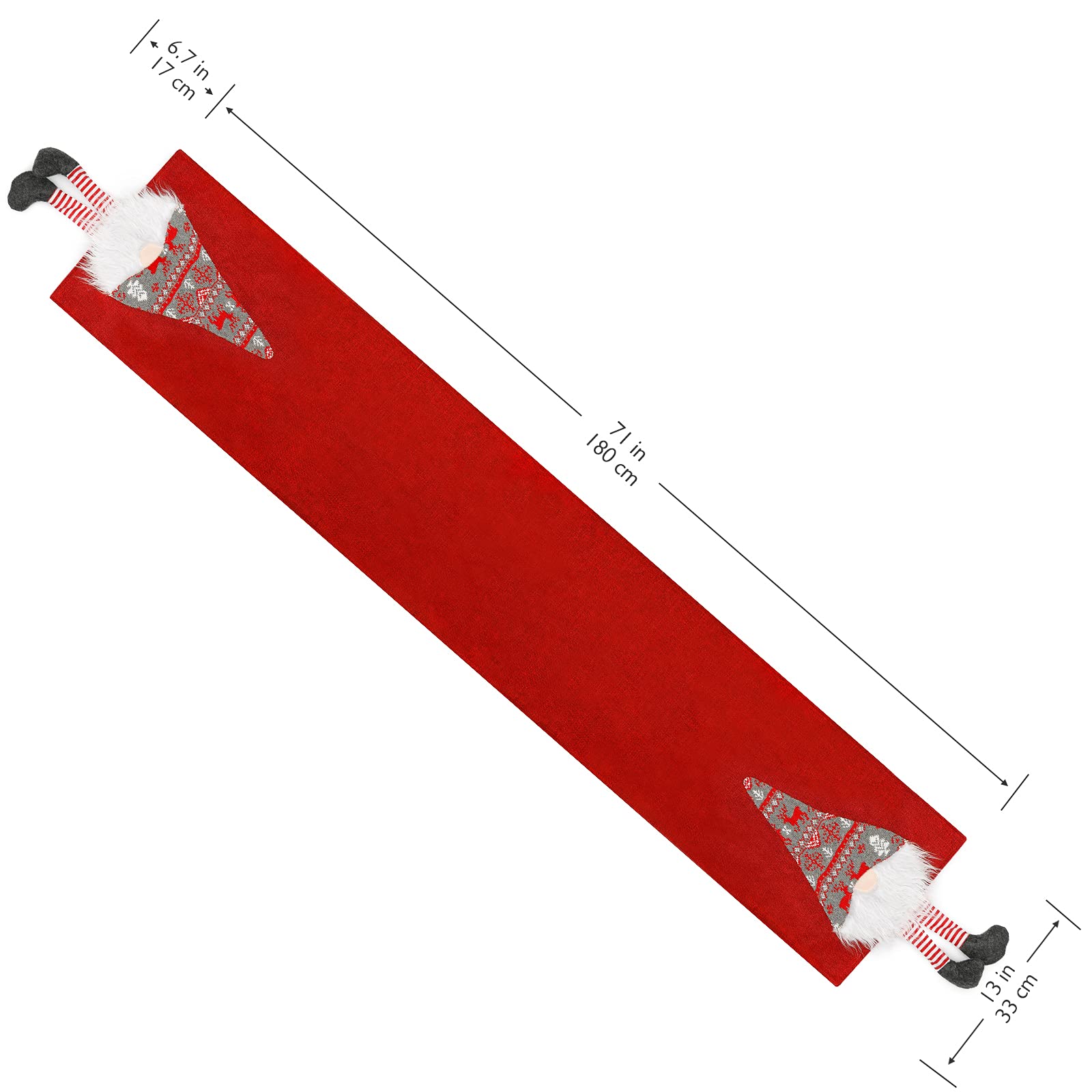 SOMYTING Table Runner Christmas 3D 180cm Tomte Santa Theme Table