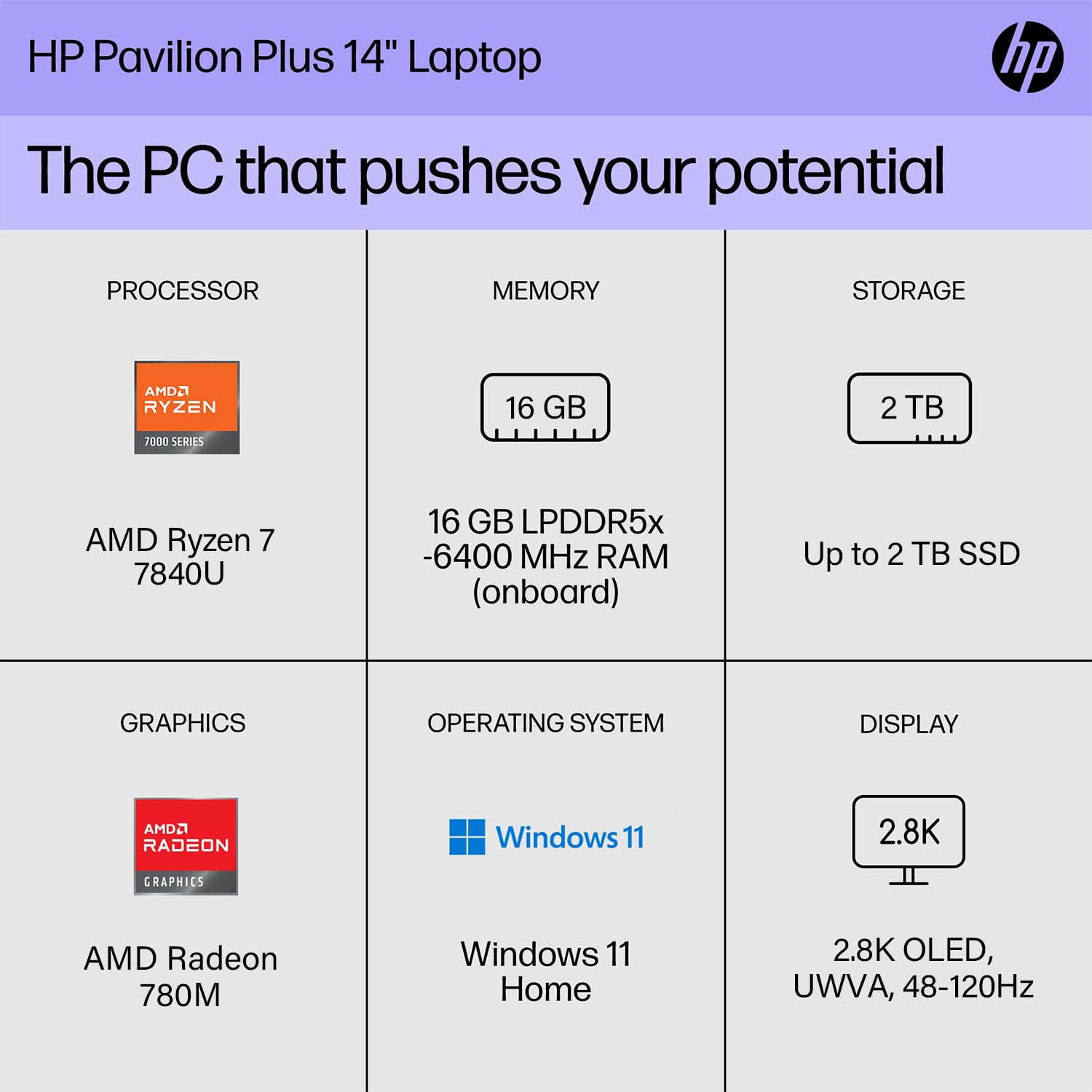 Amazon.co.jp: HP Pavilion Plus 14インチ OLEDノートパソコン、AMD