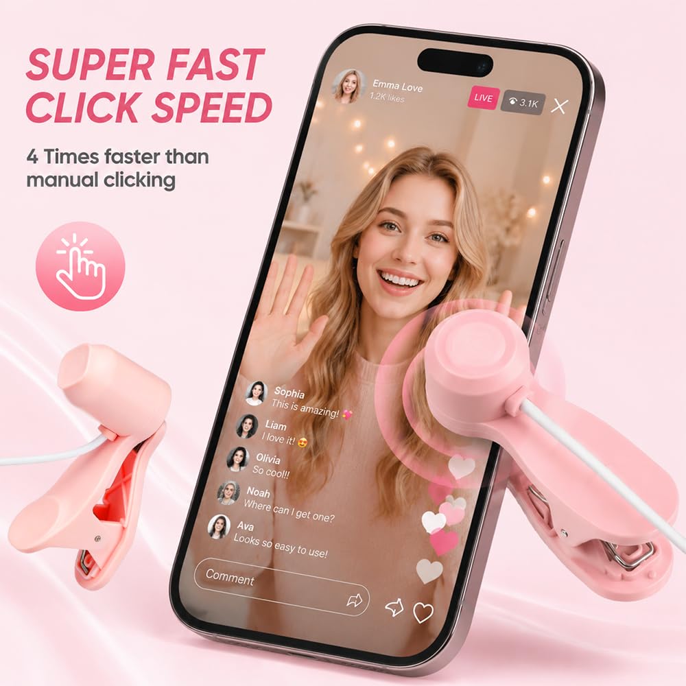 Tapoteur Automatique Tiktok, 2 Pièces Auto Clicker avec 3 Réglages, Auto Screen Clicker Dispositif USB de Clic Automatique pour Jeux et Achats