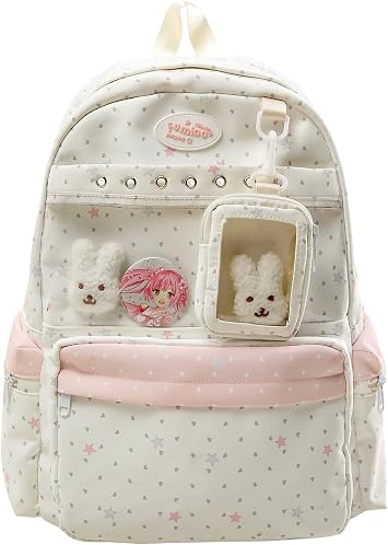 Cutecore Itabag Kawaii Backpack Purse - Aesthetic Shoulder Bag Y2k Ita Bag Cute Bookbag Large Laptop Backpack Daypack White